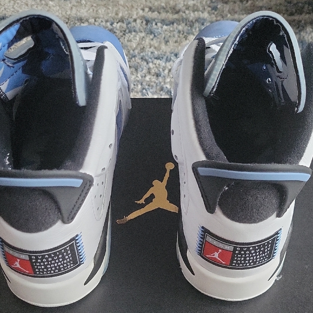 Jordan Retro6 University Blue and White High-Top Sneakers Worn 2x - Picture 4 of 11